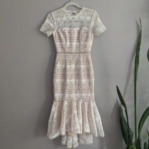 LOVE HONOR-AUS Designer Ivory Lace Dress S:6AUS S:2USA